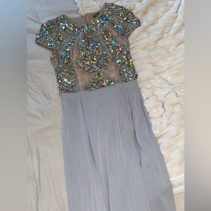 Terani couture silver dress